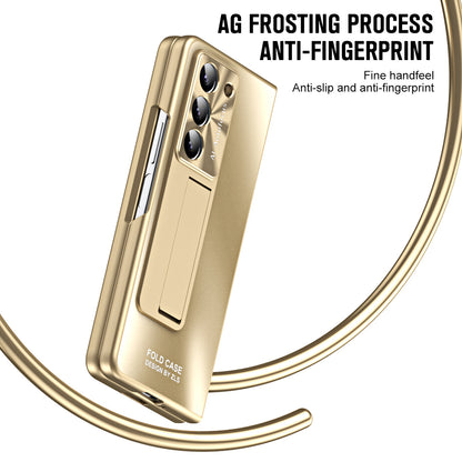 Frosted Electroplating Shockproof Phone Case With Front Screen Protector & Bracket For Galaxy Z Fold6/5/4/3