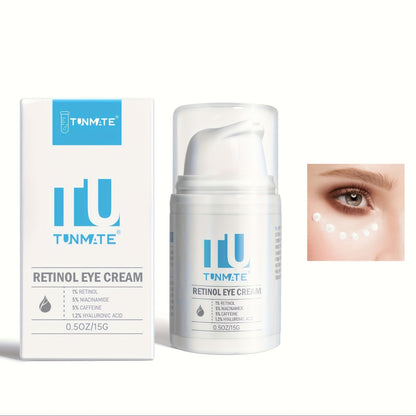 Tunmate Retinol Eye Cream | Contains Retinol And Hyaluronic Acid | Improves The Appearance Of Eye Skin, Moisturizes The Skin, Reduces The Appearance Of Dry Lines, And Makes The Eye Skin Feel Firmer, | Eye Moisturizer | American Brand & 15g-0.5oz