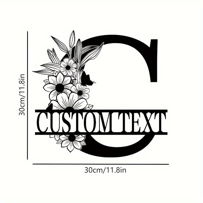 Custom Metal Plaque Family Name Sign  Personalized Split Letter Sign