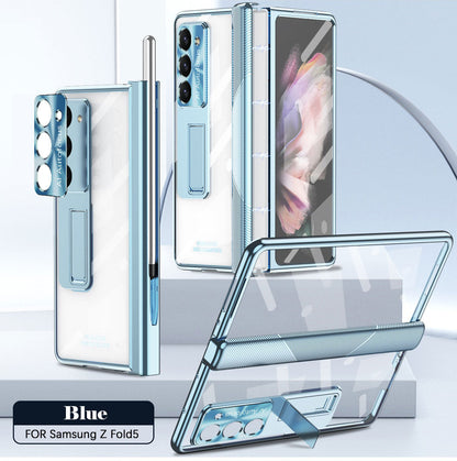 Magnetic Hinge Plating Case For Galaxy Z Fold5 Fold4 Fold3 With Double Hinge Protector - mycasety2023 Mycasety