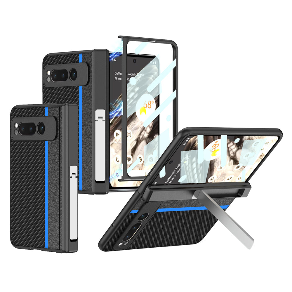 Magnetic All-inclusive Leather Case With Tempered Film For Google Pixel Fold With Invisible Bracket - mycasety2023 Mycasety