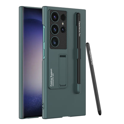 Frosted Invisible Bracket Protective Phone Case With Pen Box & Stylus For Samsung Galaxy S24 S23 Ultra Plus - Mycasety Mycasety