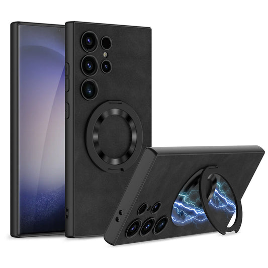 Leather Magnetic Bracket Protective Phone Case For Samsung Galaxy S24 S23 Ultra Plus - Mycasety Mycasety
