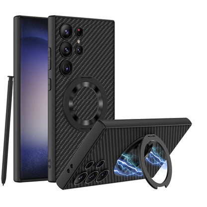 Leather Magnetic Bracket Protective Phone Case For Samsung Galaxy S24 S23 Ultra Plus - Mycasety Mycasety