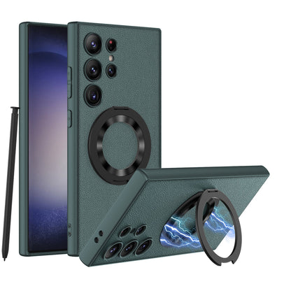 Leather Magnetic Bracket Protective Phone Case For Samsung Galaxy S24 S23 Ultra Plus - Mycasety Mycasety