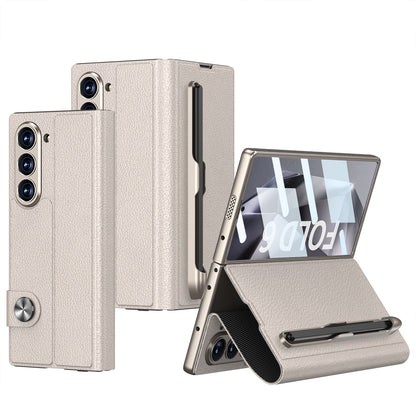 Luxurious Leather Cover Shockproof Phone Case With Screen Protector and Pen Slot For Samsung Galaxy Z Fold6