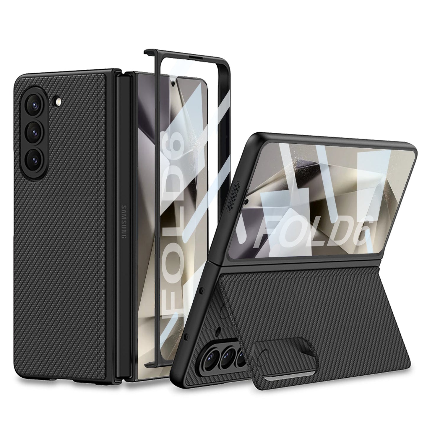 Luxury Leather Shockproof Phone Case With Back Screen Protector For Samsung Galaxy Z Fold6