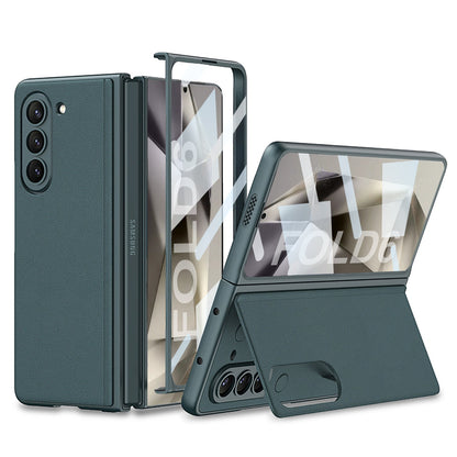 Luxury Leather Shockproof Phone Case With Back Screen Protector For Samsung Galaxy Z Fold6