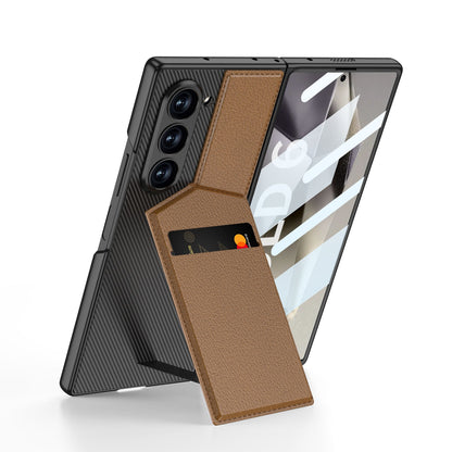 Leather Card Holder Shockproof Phone Case With Screen Protector For Samsung Galaxy Z Fold6