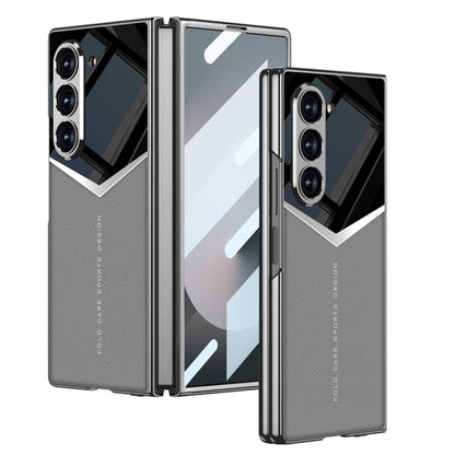 Electroplating Leather Shockproof Phone Case With Screen Protector For Galaxy Z Fold 7/6