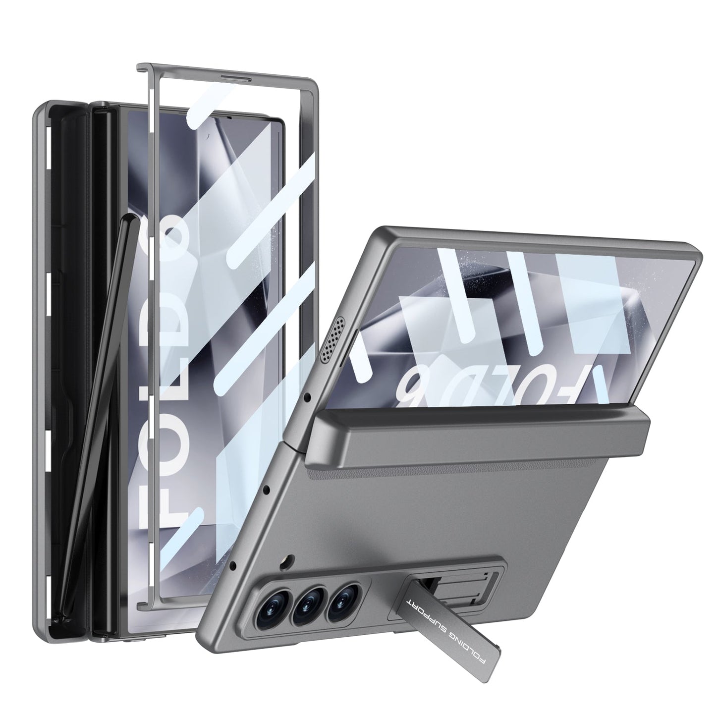 Magnetic Hinge Pen Box Shockproof Phone Case With Screen Protector For Samsung Galaxy Z Fold 6