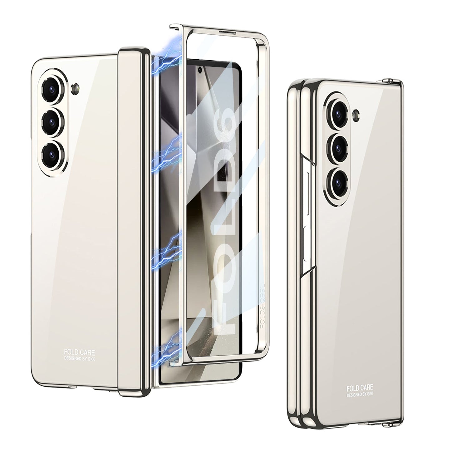 Transparent Magnetic Hinge Shockproof Phone Case With Screen Protector For Samsung Galaxy Z Fold6