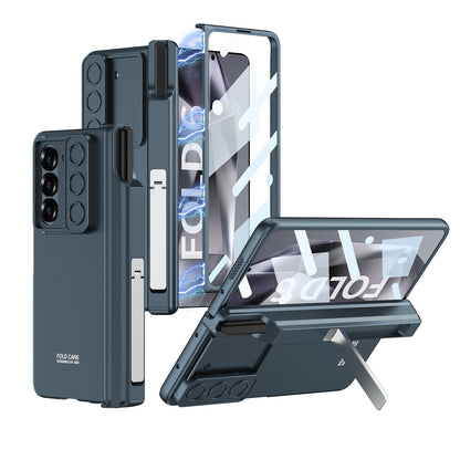 Magnetic Hinge Pen Box Shockproof Phone Case With Screen Protector & Lens Slide Protector For Galaxy Z Fold 6/5/4