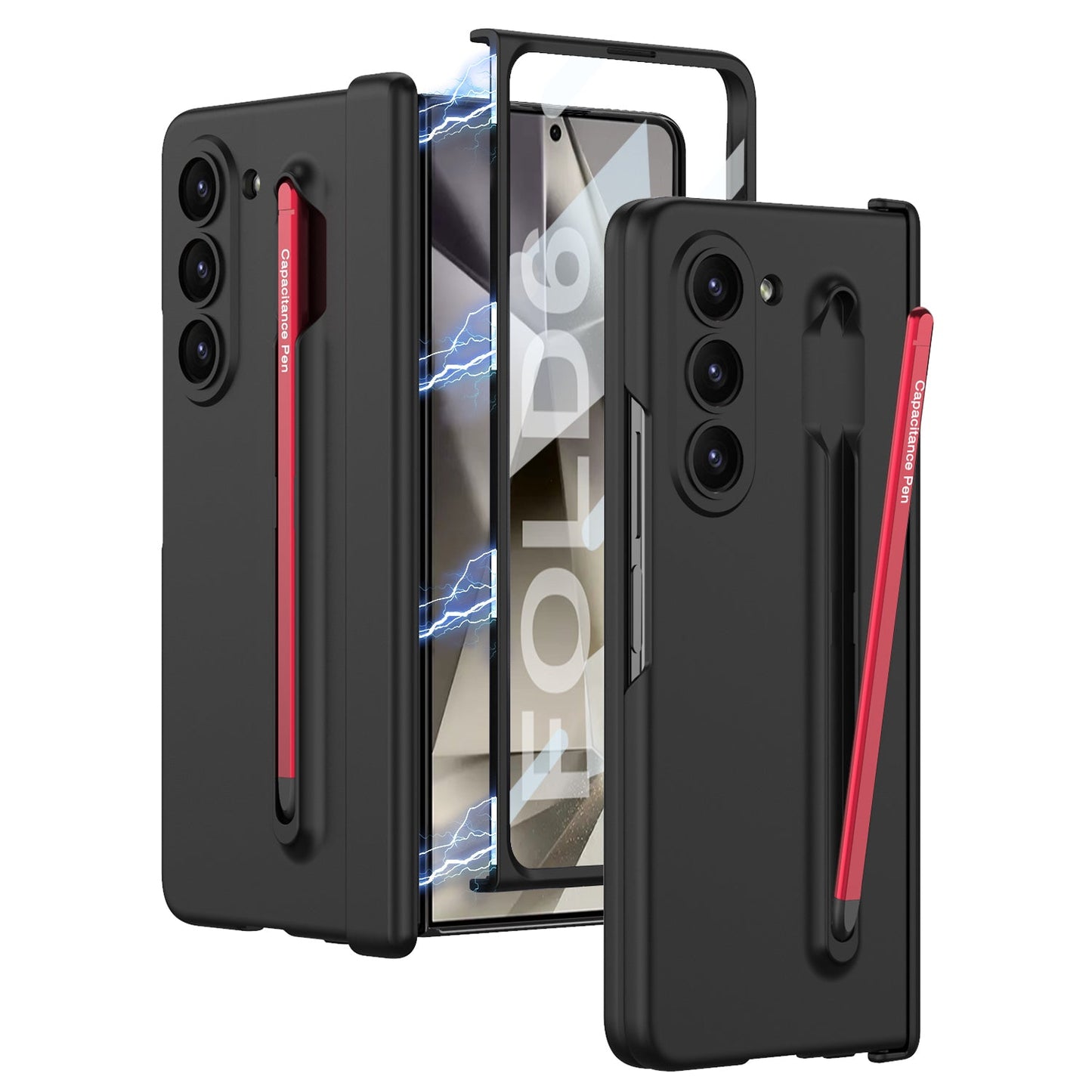 Magnetic Hinge Anti-fall Protective Phone Case With Pen Tray Shell and Film For Samsung Galaxy Z Fold6