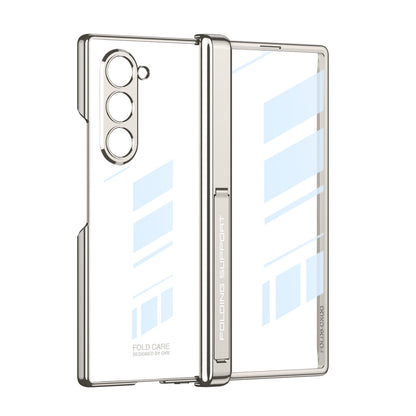 Transparent Magnetic Hinge Bracket Shockproof Phone Case With Screen Protector For Samsung Galaxy Z Fold6