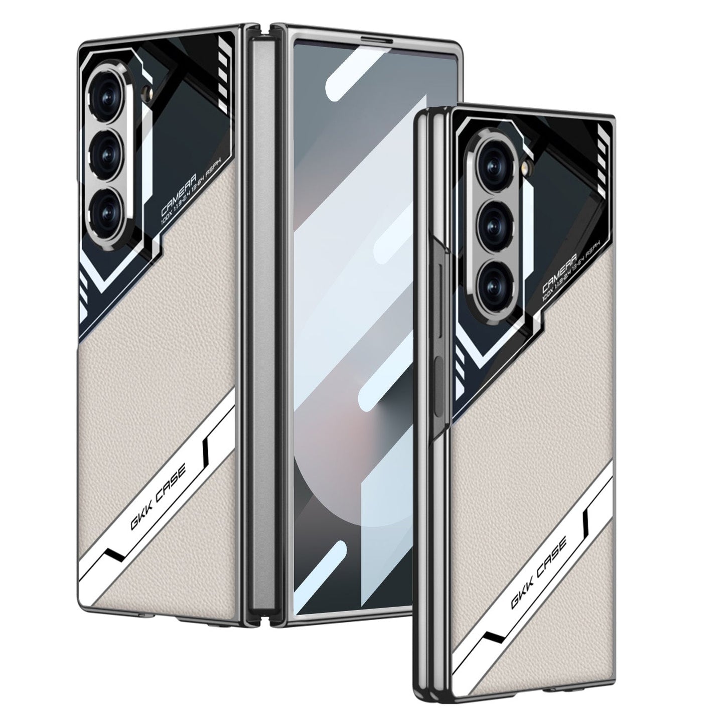 SPORTS DESIGN | Cyberpunk Leather Shockproof Phone Case With Screen Protector For Galaxy Z Fold6