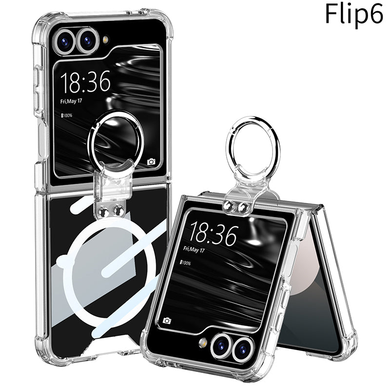 Airbag Anti-fall Transparent Galaxy Z Flip6 Case with Ring Holder