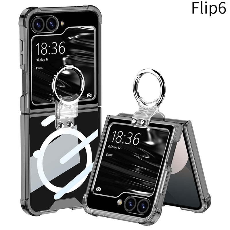 Airbag Anti-fall Transparent Galaxy Z Flip6 Case with Ring Holder