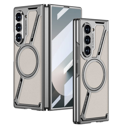 Electroplating Leather Shockproof Phone Case With Screen Protector For Galaxy Z Fold 7/6