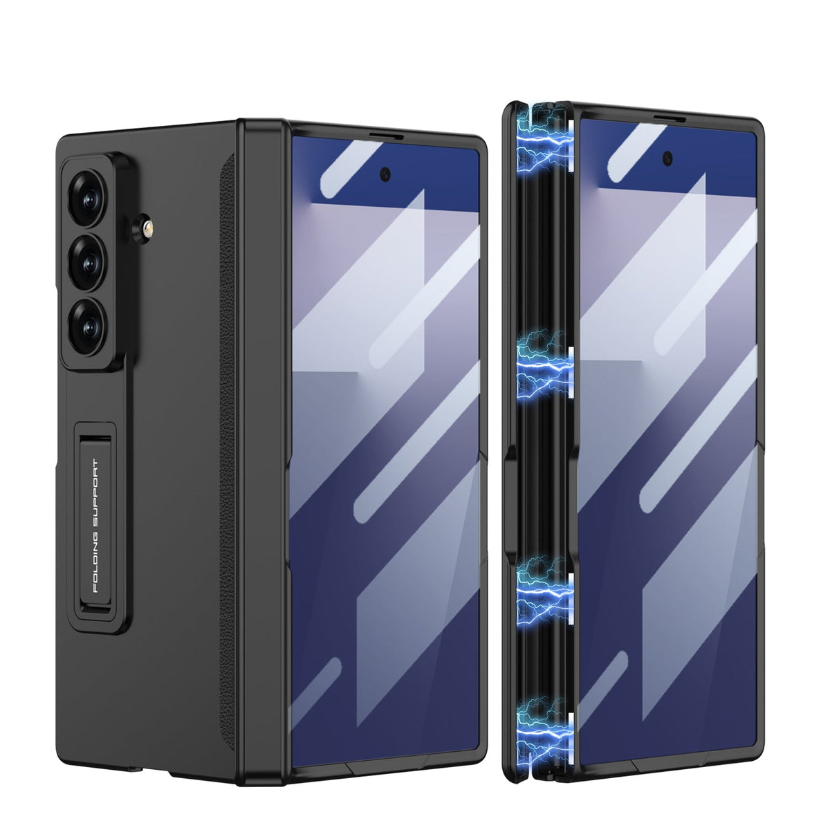 Magnetic Hinge Hidden Bracket All-included Case With Back Screen Protector For Galaxy Z Fold 8/7/6/5/4/3