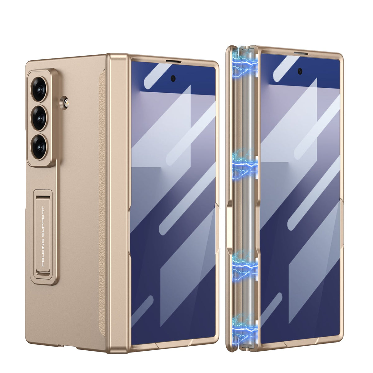 Magnetic Hinge Hidden Bracket All-included Case With Back Screen Protector For Galaxy Z Fold 8/7/6/5/4/3