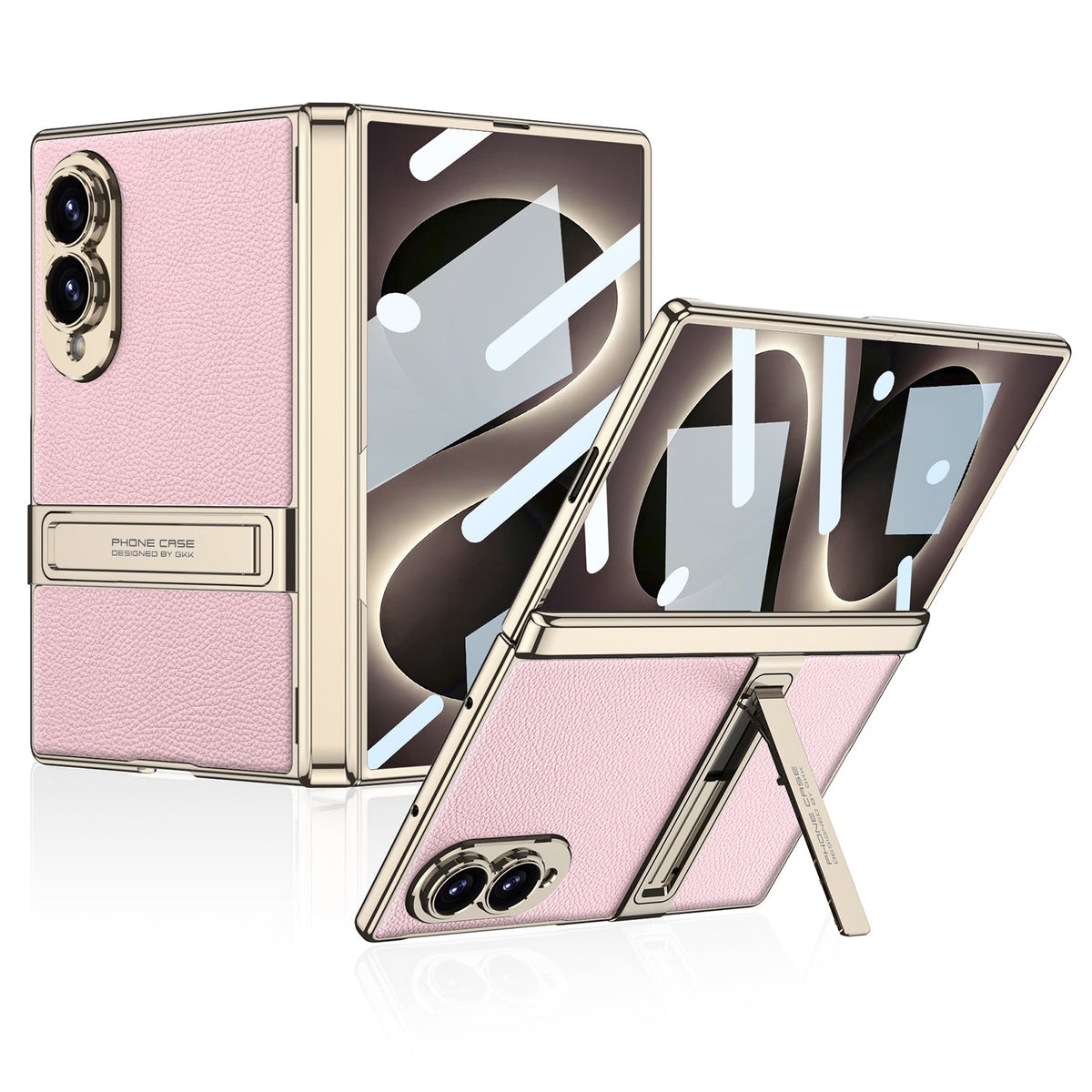 Golden Electroplated Leather Shockproof Phone Cover For Galaxy Z Fold8 Ultra Wide