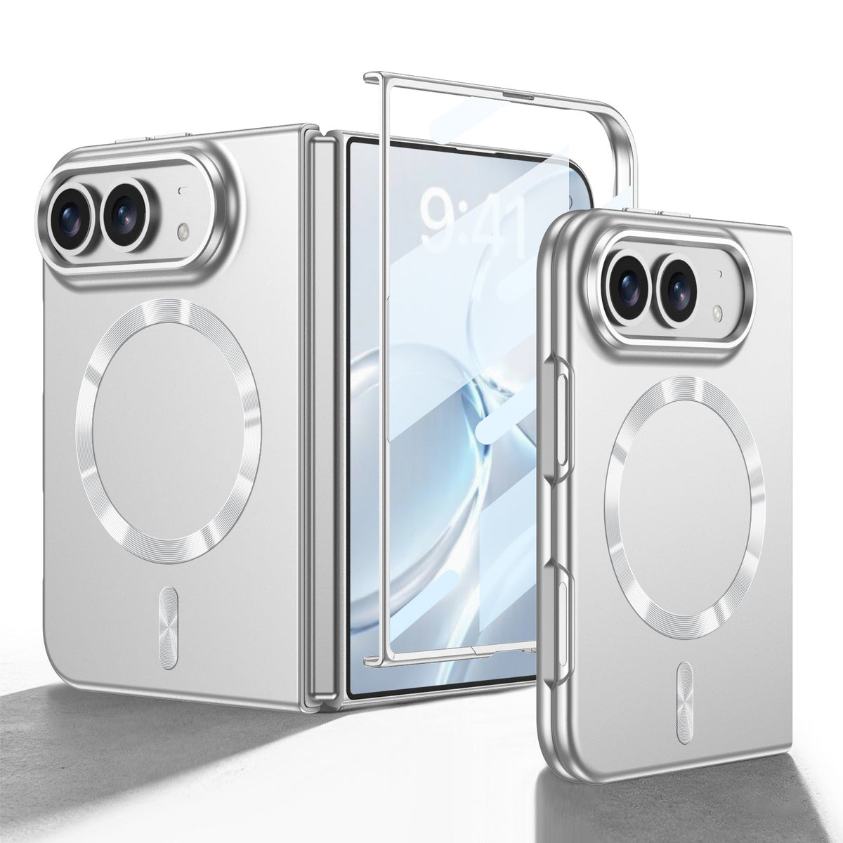 iPhone Duo | Slim Full‑Coverage Phone Case Built-in Tempered Glass Film & Magnetic Ring