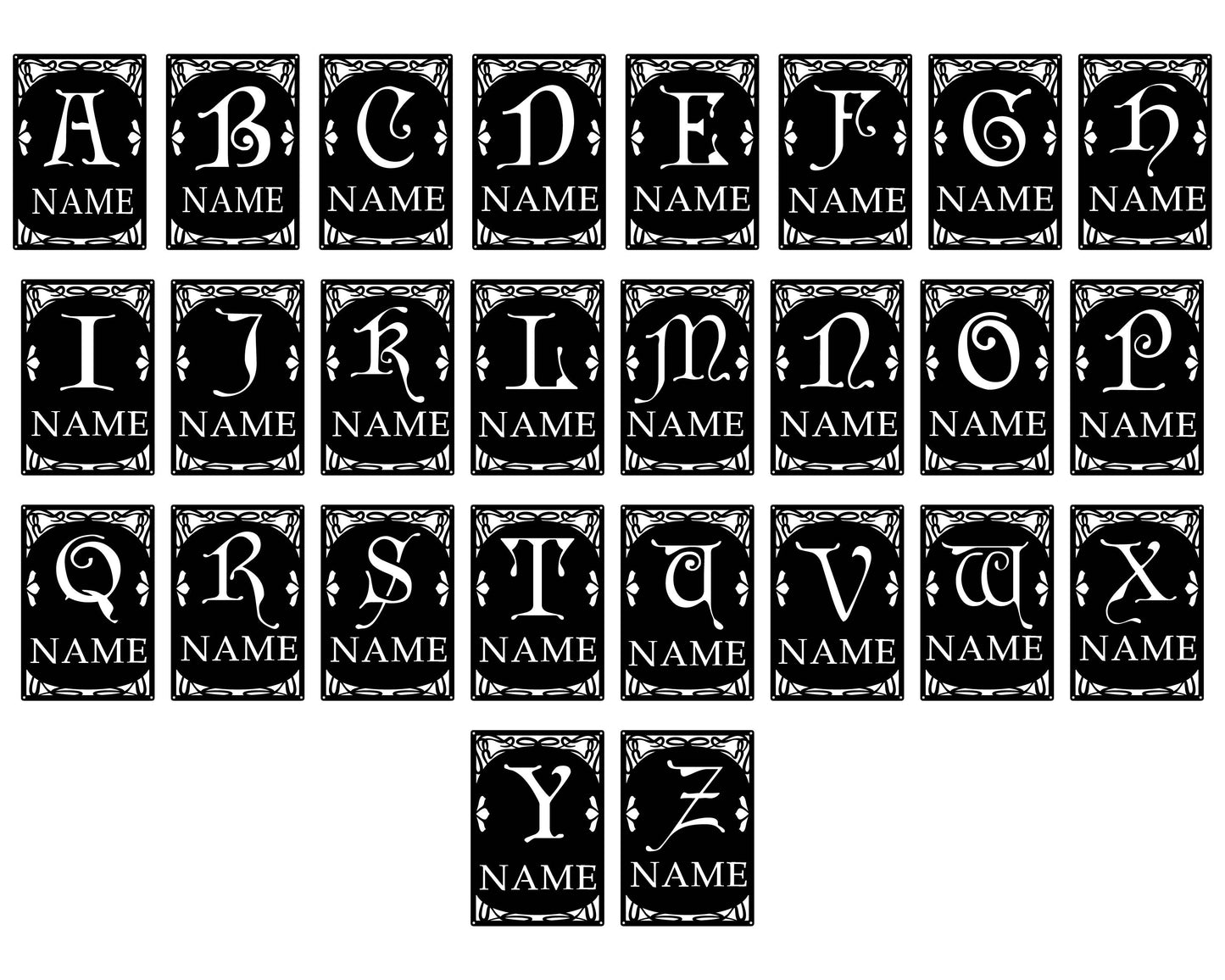 Art Nouveau Letter Name Sign