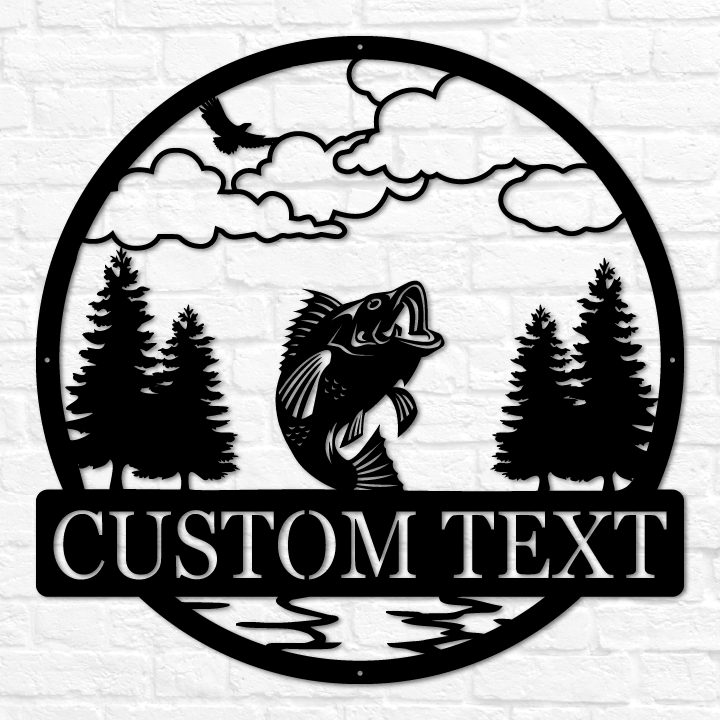 Bass Fish Outdoor Monogram