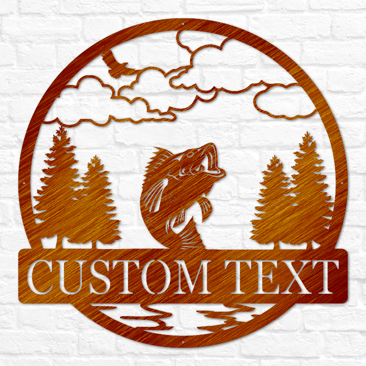 Bass Fish Outdoor Monogram