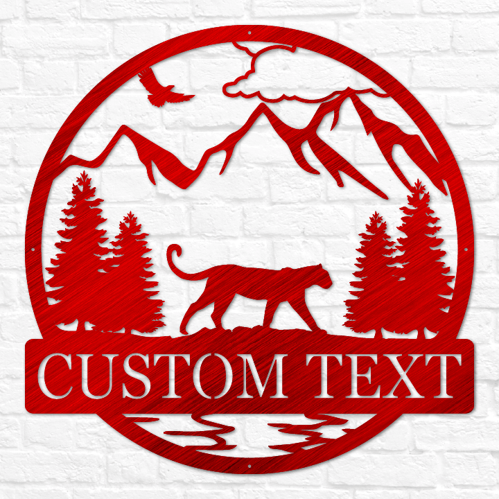 Cougar Mountain Lion Outdoor Monogram