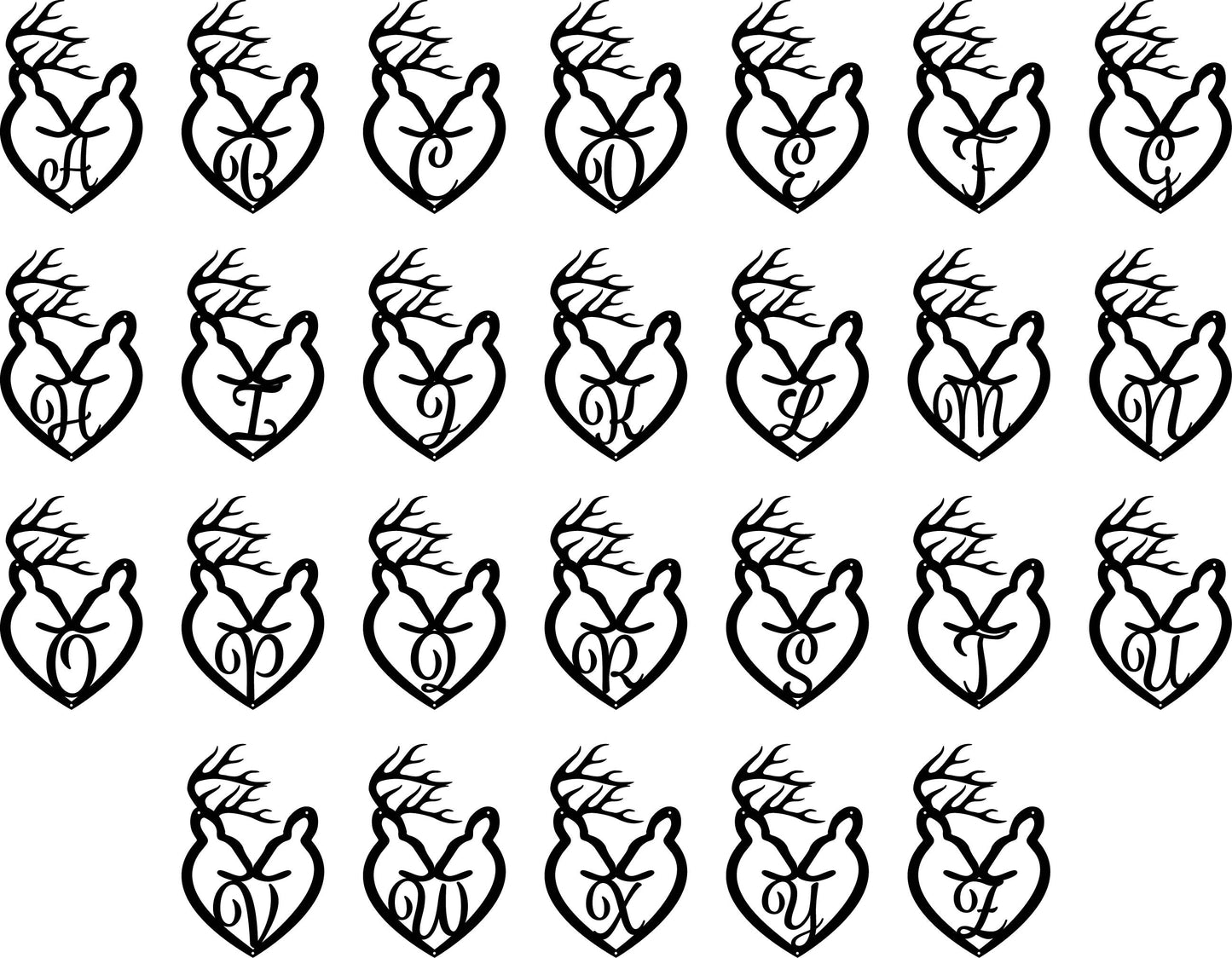 Deer Heart Letter Monogram
