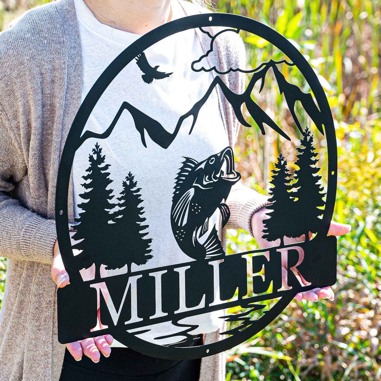 Bass Fish Outdoor Monogram