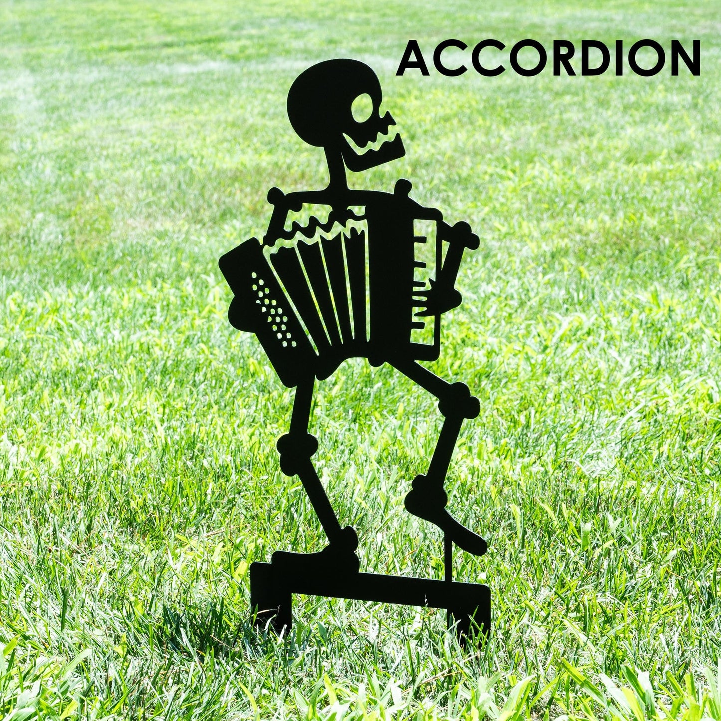 Halloween Musician Skeleton Yard Stakes