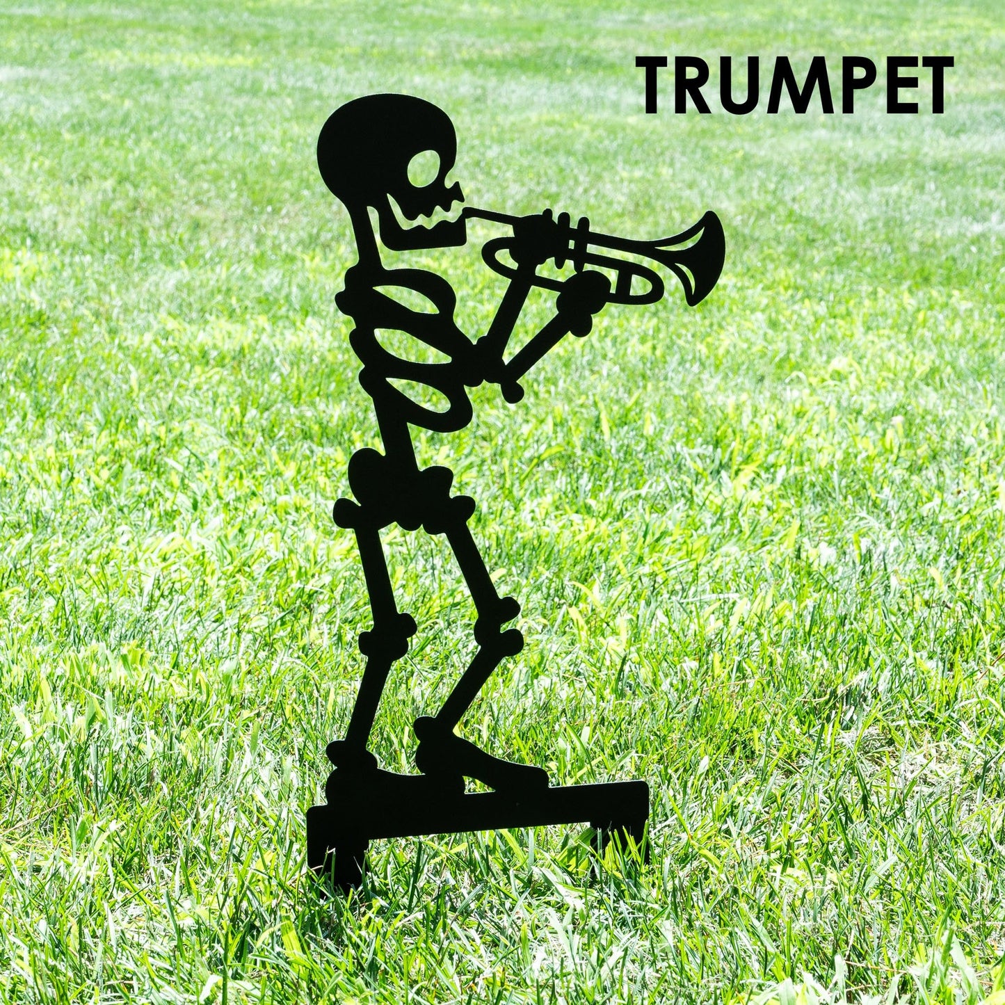 Halloween Musician Skeleton Yard Stakes