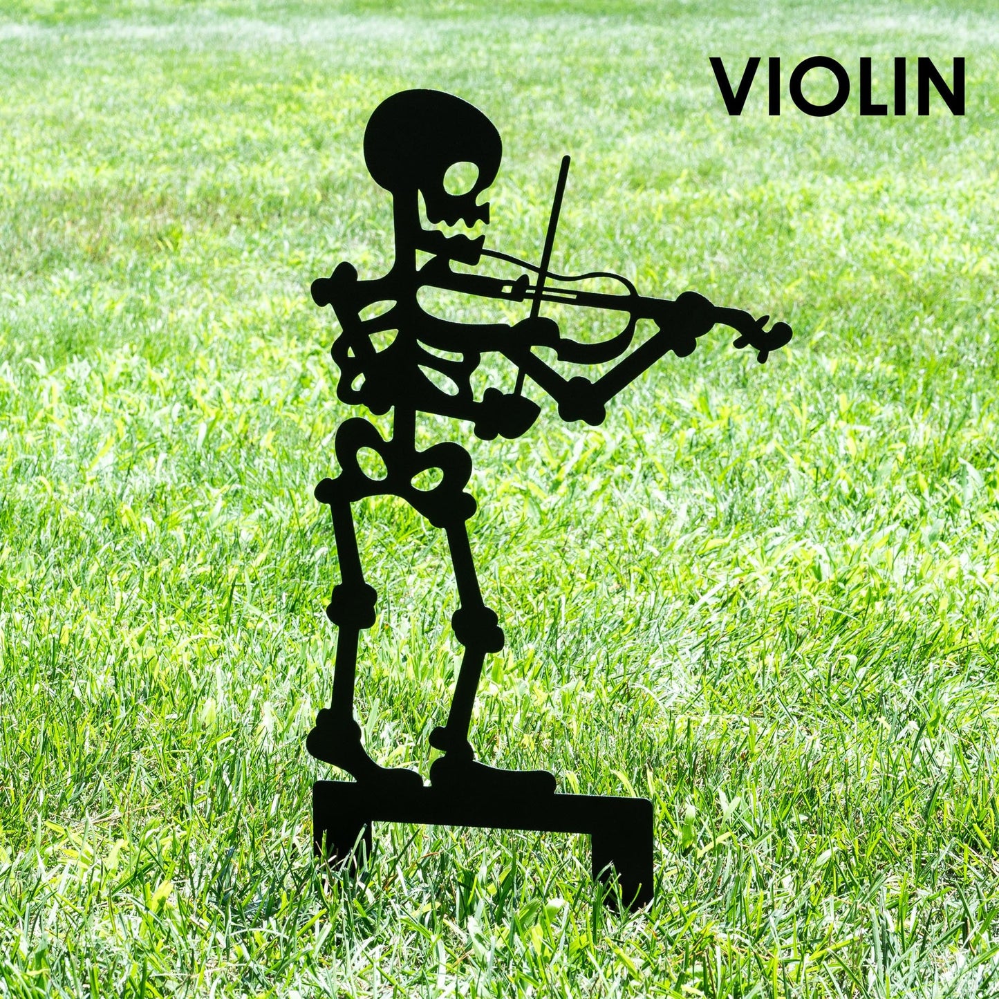 Halloween Musician Skeleton Yard Stakes