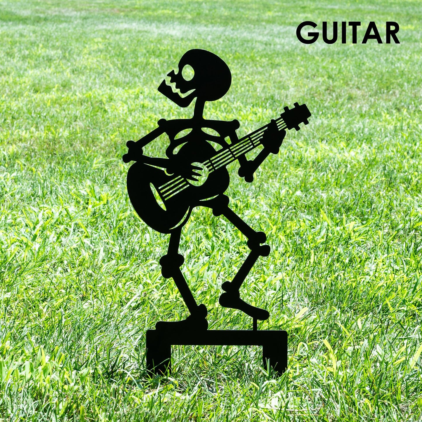 Halloween Musician Skeleton Yard Stakes