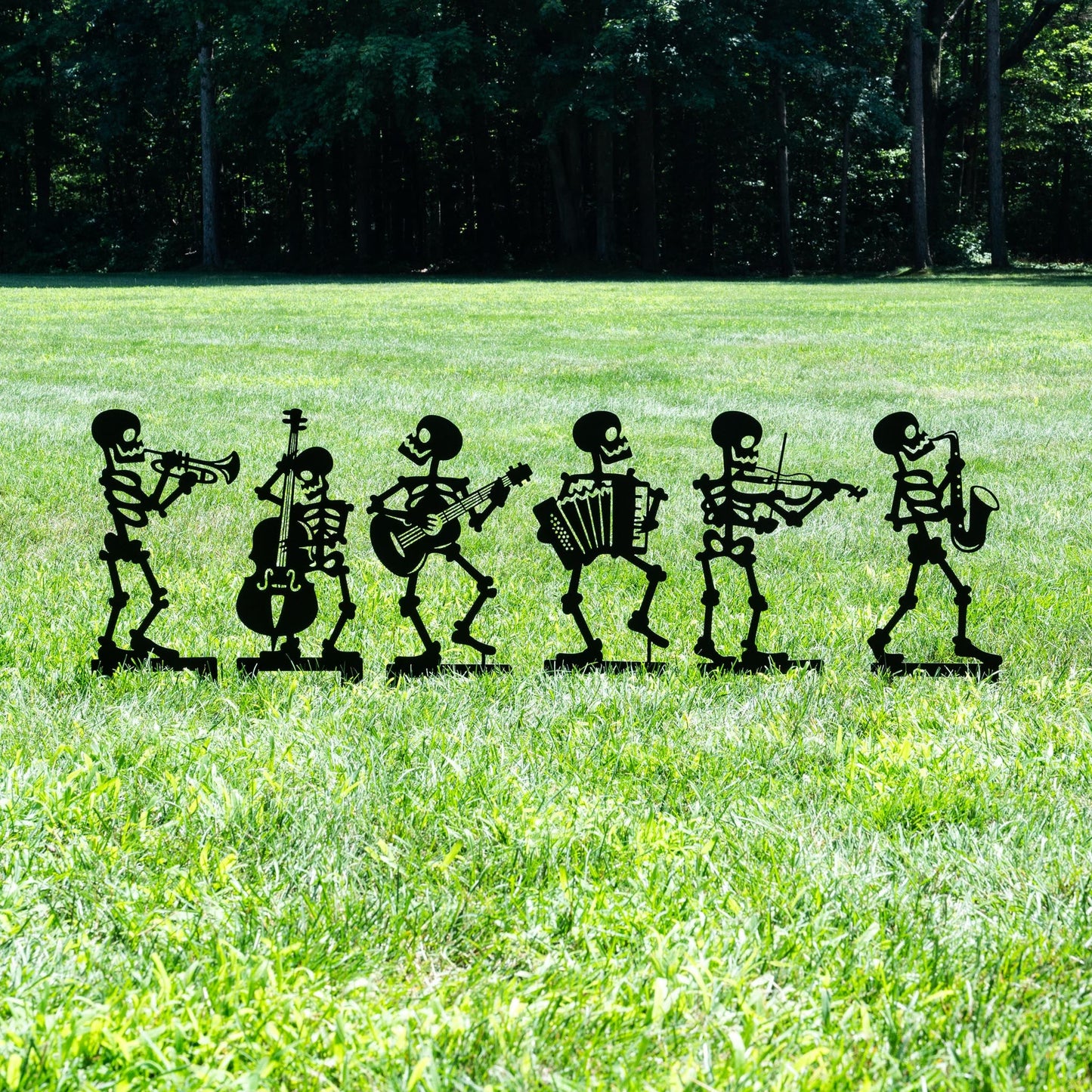 Halloween Musician Skeleton Yard Stakes