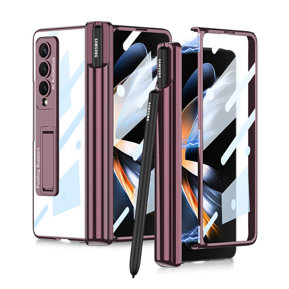 Magnetic Folding Bracket Shatter-Resistant Case For Samsung Galaxy Z Fold5 Fold4 Fold3 5G - Mycasety Mycasety