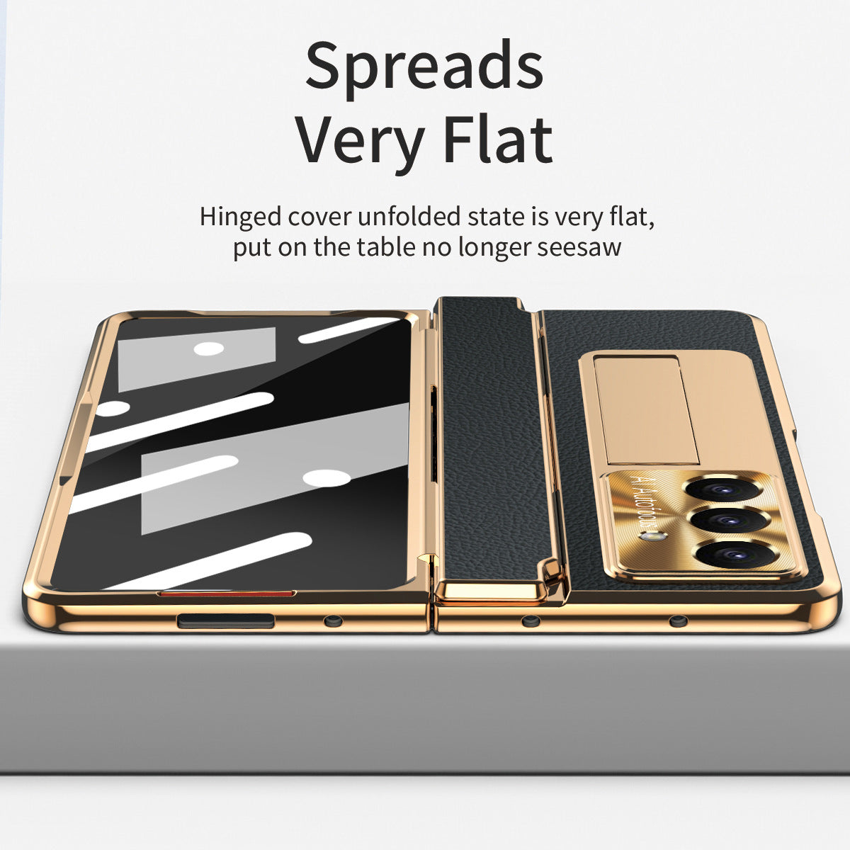 Luxury Leather Magnetic Bracket Shell Electroplated Phone Case For Galaxy Z Fold 8/7/6/5/4/3 With Back Screen Glass