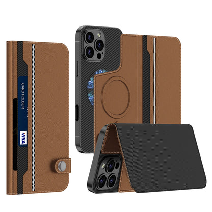 Premium PU Leather Case for iPhone 16 Pro Max with Magnetic Card Holder