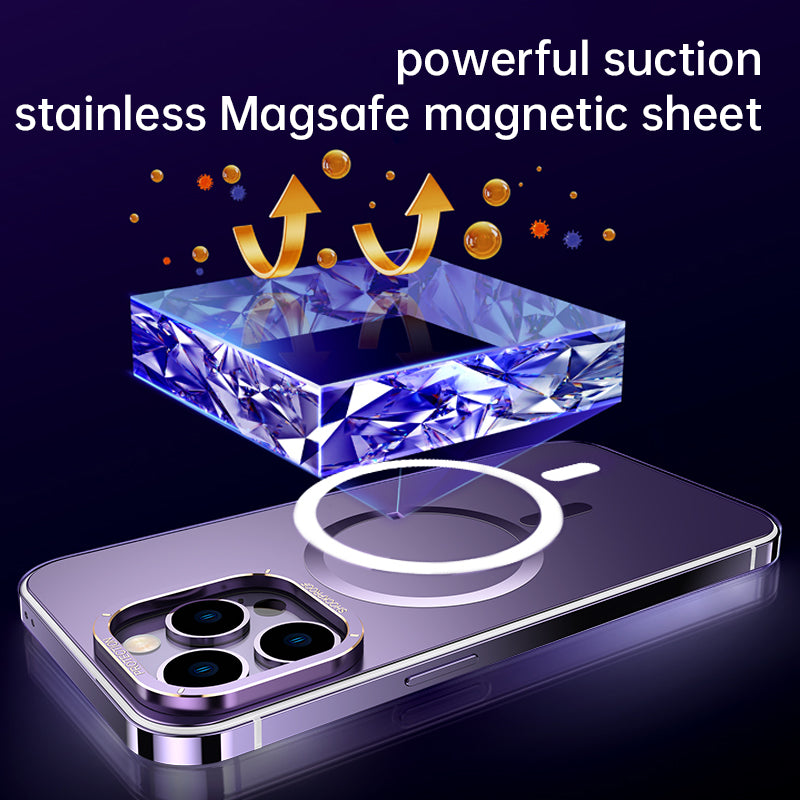 Magnet Magnetic Case Wireless Charge For IPhone 14 Pro Max Case 14  TPU Cover Shockproof Metal Frame Phone Case