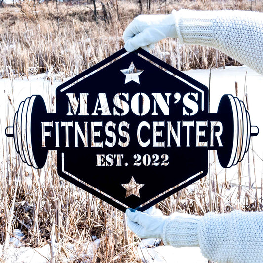 Hexagon Fitness Center Sign