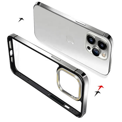 Thin Aluminum Metal Frame Shockproof Phone Case For iPhone 14 15 Pro Max With Metal Camera Protection