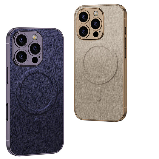 Leather Magnetic iPhone case With Magsafe For iPhone 16 Promax