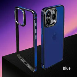 Thin Aluminum Metal Frame Shockproof Phone Case For iPhone 14 15 Pro Max With Metal Camera Protection