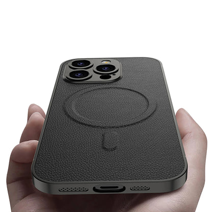 Leather Magnetic iPhone case With Magsafe For iPhone 16 Promax