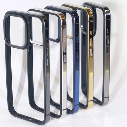 Thin Aluminum Metal Frame Shockproof Phone Case For iPhone 14 15 Pro Max With Metal Camera Protection