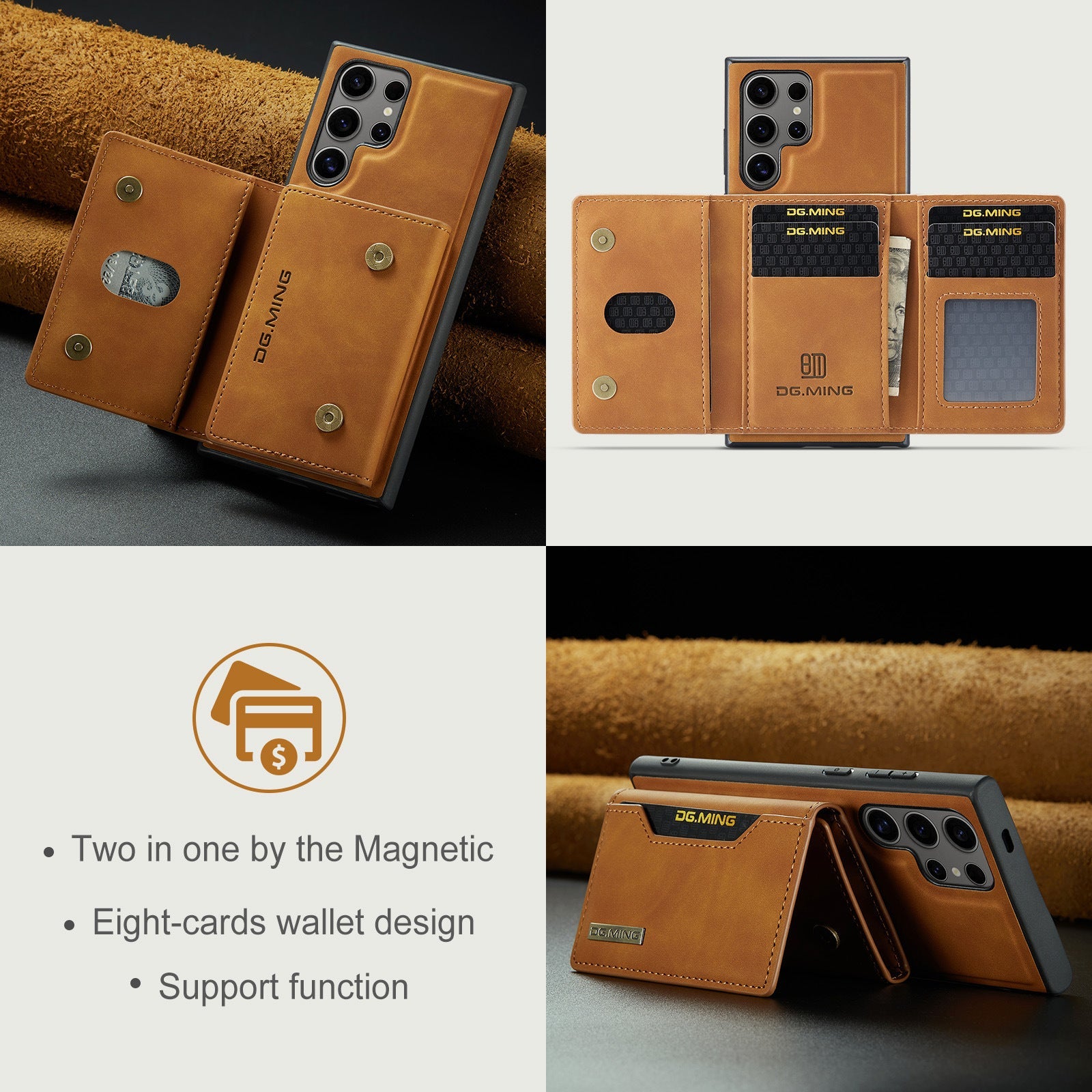 Luxury Magnetic Leather All-inclusive Protective Cover With Card Holder For Samsung Galaxy - Mycasety Mycasety