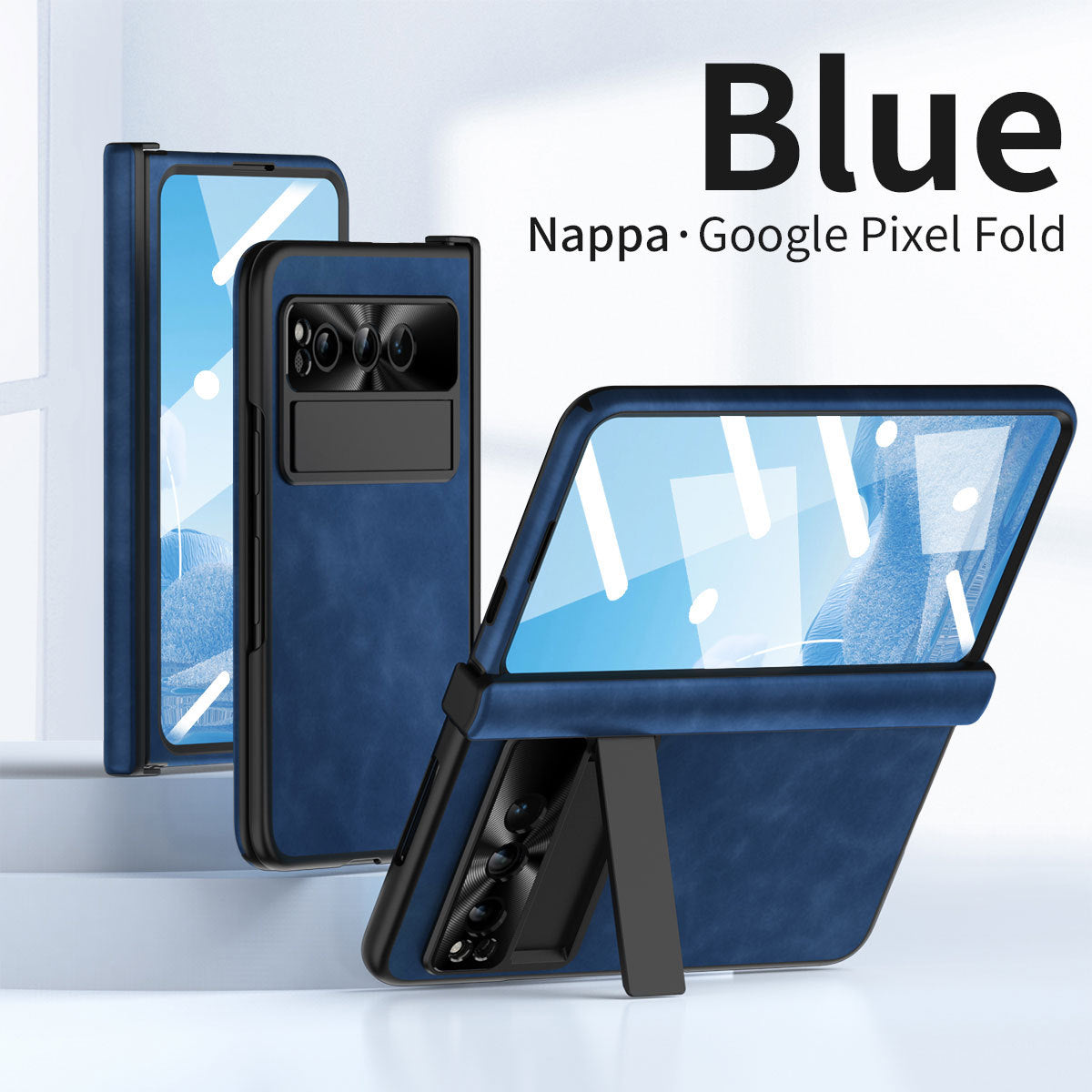 Plain leather Google Pixel Fold Case folding anti-fall hinge all-inclusive protective case